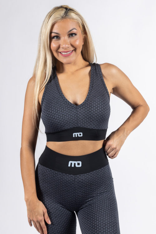 Honeycomb Seamless Sports Bra Black