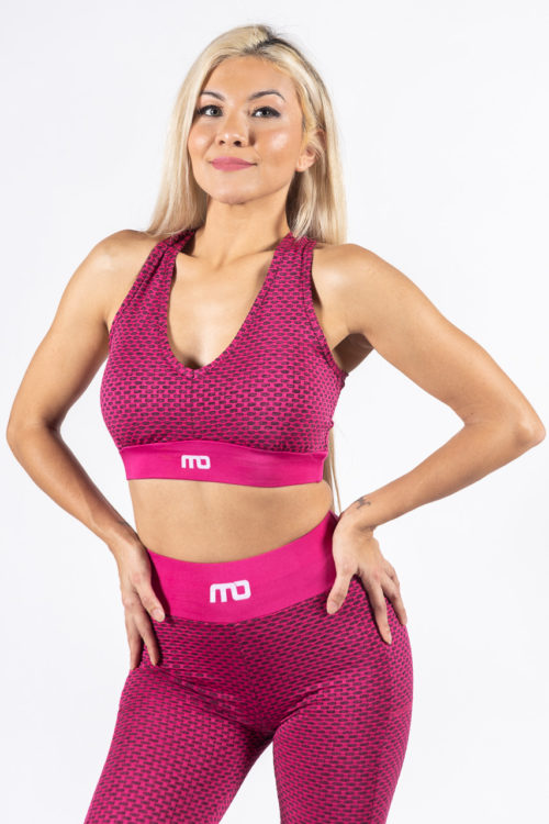 Honeycomb Seamless Sports Bra Pink