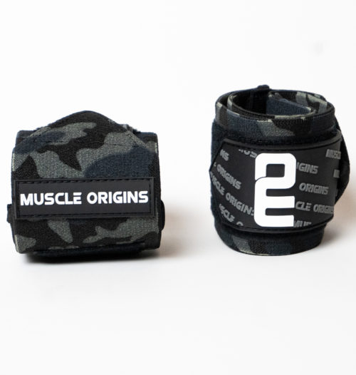 Muscle Origins Weightlifting Bodybuilding Gym Wrist Wraps Black Camo