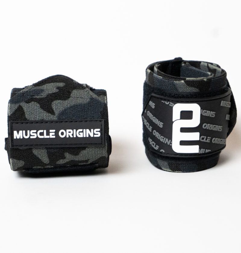 Muscle Origins Weightlifting Bodybuilding Gym Wrist Wraps Black Camo