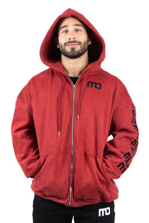 Persevere Bodybuilding Fitness Gym Hoodie Burgundy